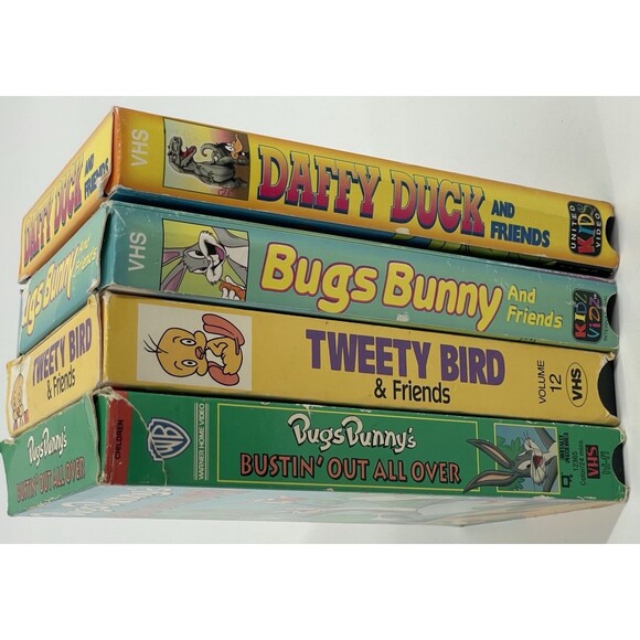 Other - 80s 90s Looney Tunes VHS Lot 4 Bugs Bunny Daffy Duck Tweety Warner Bros